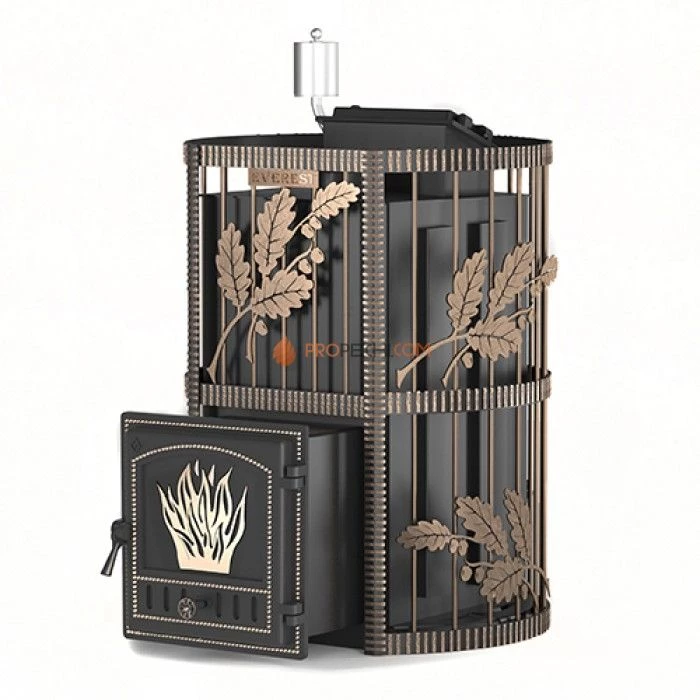 Дровяная печь для бани Эверест INOX 32 (281) Ковка (AISI 430)