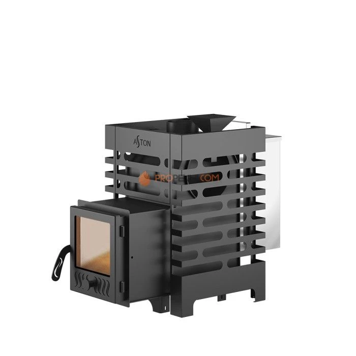 Дровяная печь для бани ASTON 12 стекло АКВА