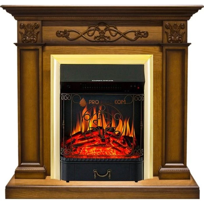 Каминокомплект Royal Flame Verona - Дуб антик с очагом Majestic FX Brass