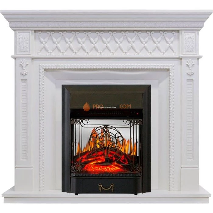 Каминокомплект Royal Flame Alexandria - Белый дуб с очагом Majestic FX M Black