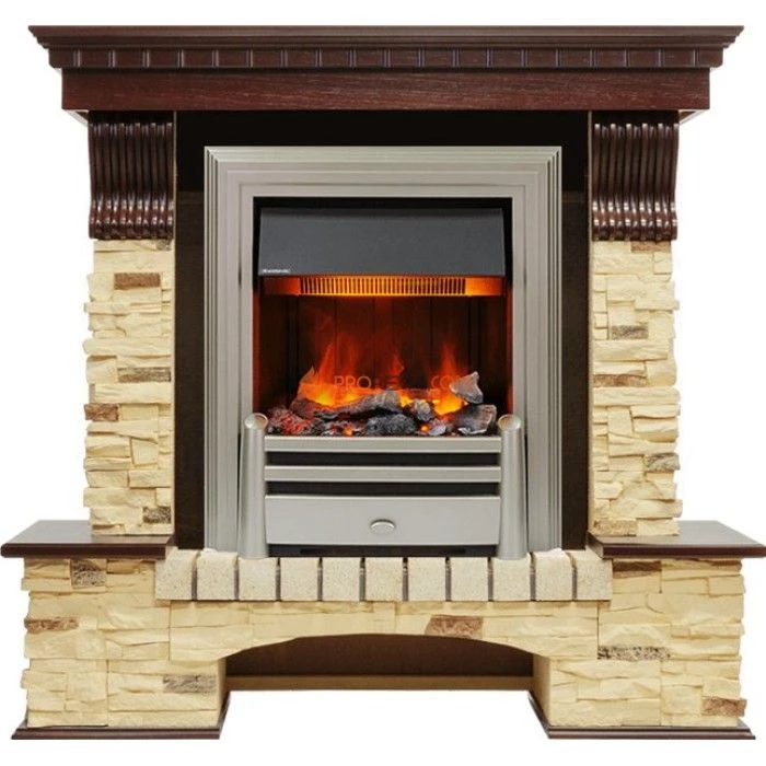 Каминокомплект Dimplex Pierre Luxe угловой - Темный дуб / Сланец (Высота 1005мм) с очагом Chesford