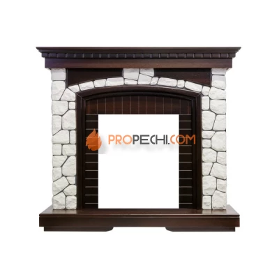 Портал Royal Flame Glasgow - Темный дуб / Белый