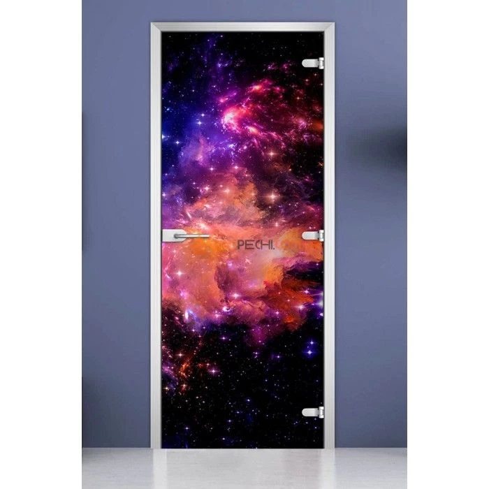 Стеклянная межкомнатная дверь DoorWood с фотопечатью Space-13, 2000х700 мм