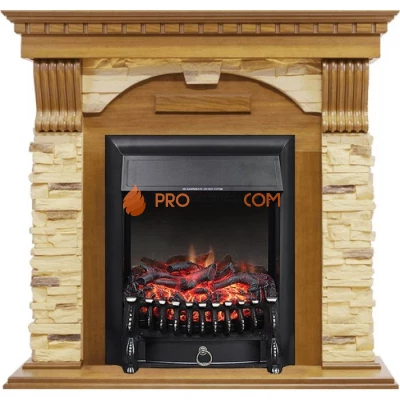 Каминокомплект Royal Flame Dublin - Дуб / Сланец с очагом Fobos FX Black