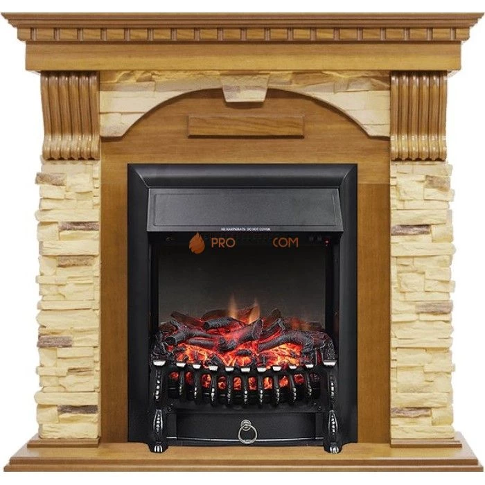 Каминокомплект Royal Flame Dublin - Дуб / Сланец с очагом Fobos FX Black