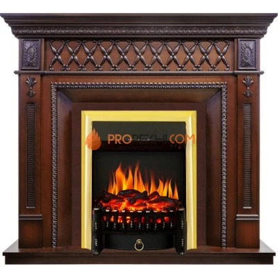 Каминокомплект Royal Flame Alexandria - махагон коричневый антик с очагом Fobos FX Brass