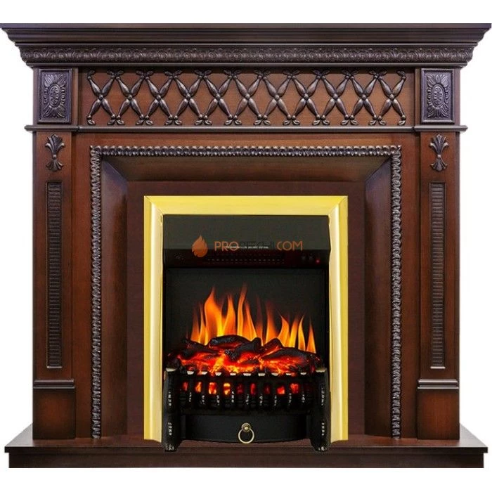 Каминокомплект Royal Flame Alexandria - махагон коричневый антик с очагом Fobos FX Brass