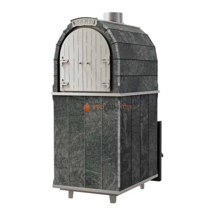 Чугунная печь для бани Инжкомцентр ВВД Калита Арочная PRO (талькохлорит) c дверцей из нержавеющей стали