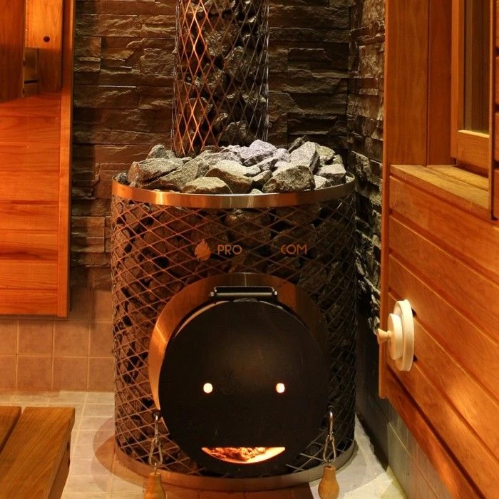 Дровяная печь для бани IKI Original-IKI со стальной дверцей смайл