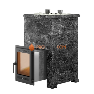 Дровяная печь для бани Эверест Steam Master 38 INOX Пироксенит, S-40