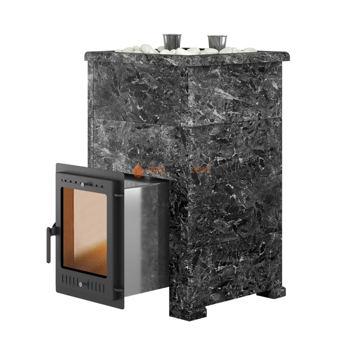 Дровяная печь для бани Эверест Steam Master 38 INOX Пироксенит, S-40