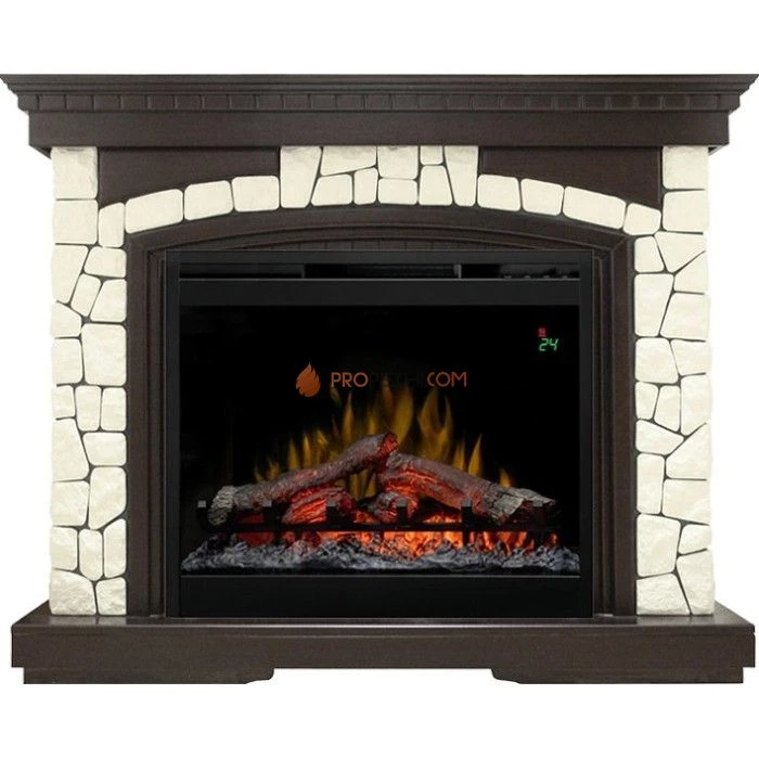 Каминокомплект Dimplex Glasgow - Темный дуб / Белый (Высота 1070 мм) с очагом Symphony 26 inch DF2624L-INT