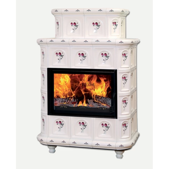 Печь-камин ЭкоКамин Эльзас бежевый Роза