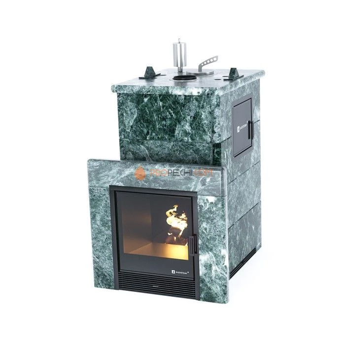 Дровяная печь для бани ИзиСтим Сочи М2 в полноценном кожухе из змеевика