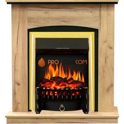 Каминокомплект Royal Flame Barcelona (разборный) - Дуб золотой с очагом Fobos FX Brass