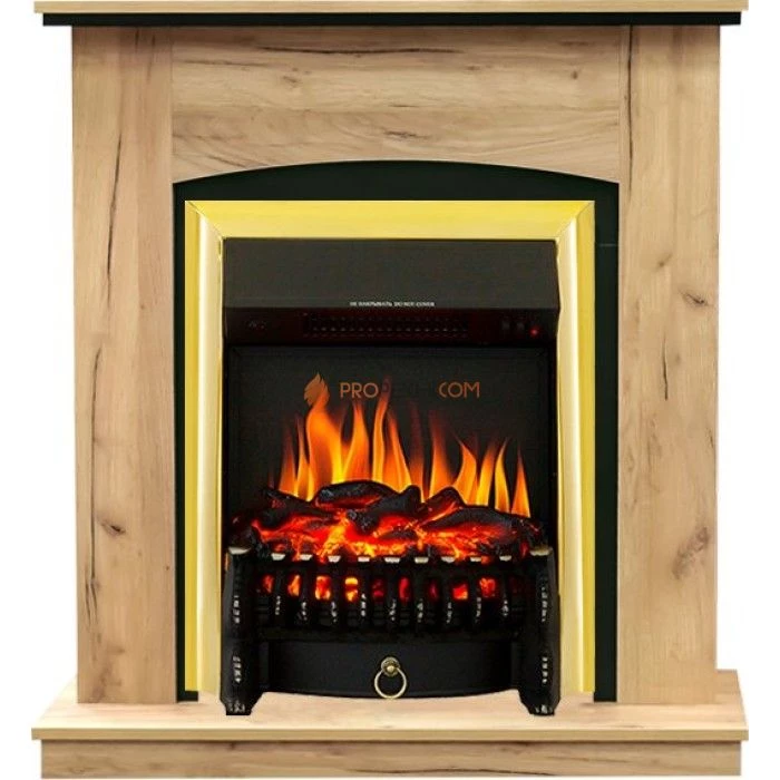 Каминокомплект Royal Flame Barcelona (разборный) - Дуб золотой с очагом Fobos FX Brass
