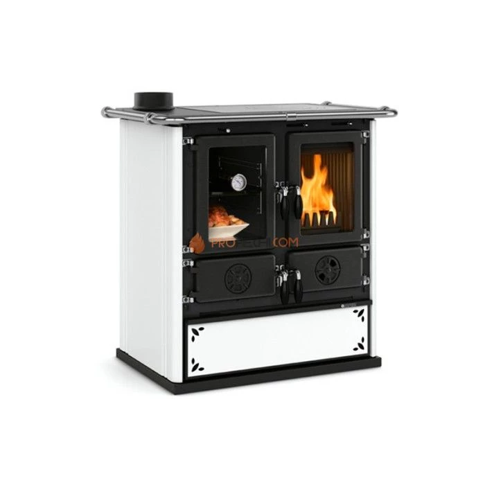 Печь-камин La Nordica Rosetta Sinistra Bill Steel Bianco Puntinato