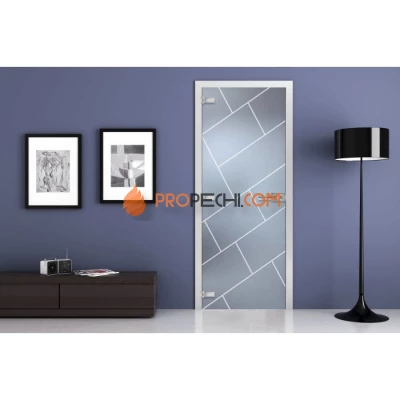 Стеклянная межкомнатная дверь DoorWood с рисунком MG-04 Матовая, 2000х600 мм