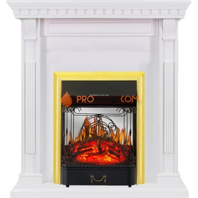 Каминокомплект Royal Flame Orlean - Белый с очагом Majestic FX M Brass