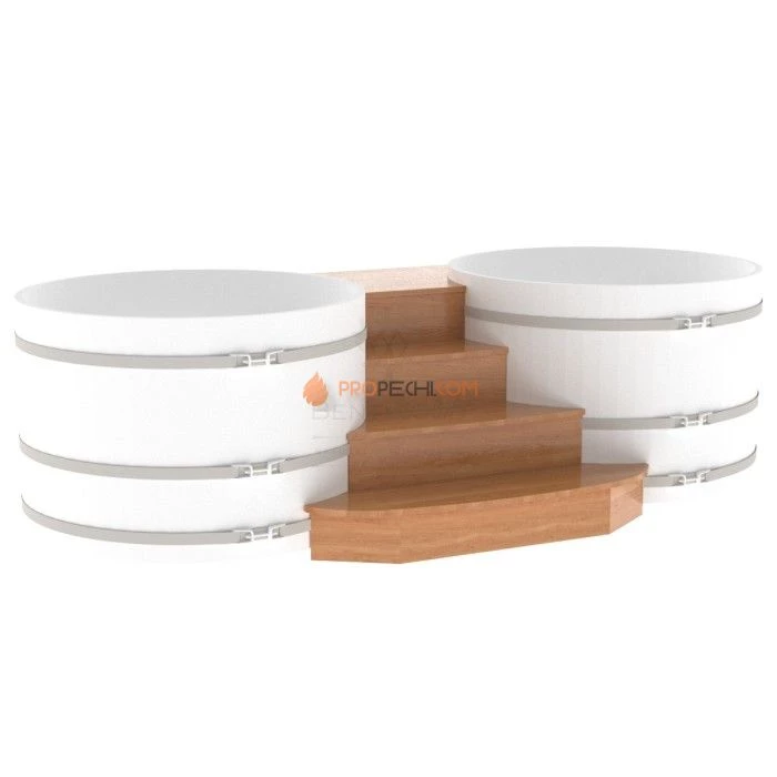 Подиум BentWood на 2 купели D 1,5 из натурального дуба