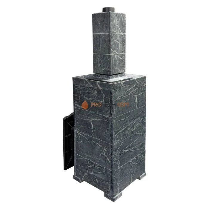 Чугунная печь для бани Атмосфера XL в облицовке Империя Талькохлорит