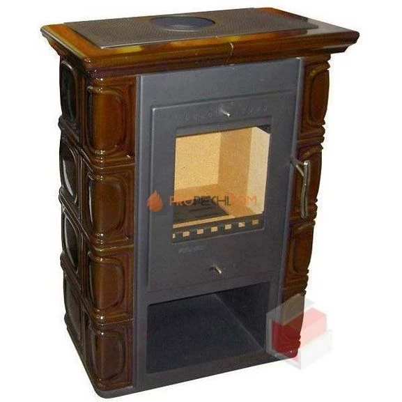 Печь-камин Thorma BORGHOLM Keramik, темнокоричневая