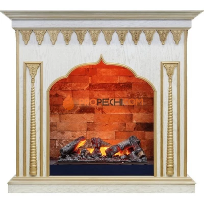 Каминокомплект Dimplex Abu-Dabi - Белый дуб, патина золото с очагом Cassette 600 NH