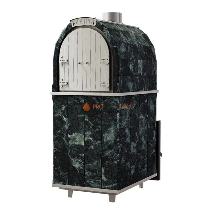 Чугунная печь для бани Инжкомцентр ВВД Калита Арочная PRO (змеевик) c дверцей из нержавеющей стали