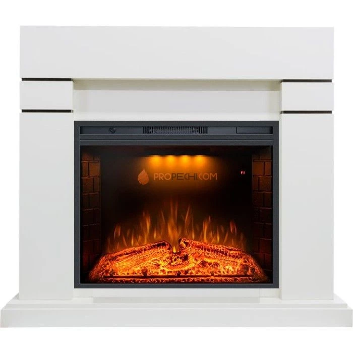 Каминокомплект Royal Flame Lindos - Белый с Электрическим очагом Royal Flame Emerald 28
