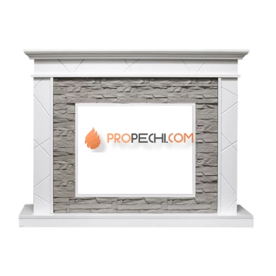 Портал Royal Flame Basel - Белый / Сланец серый