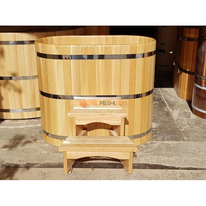 Купель овальная НКЗ из кедра, 120x78x140 см / 40 мм