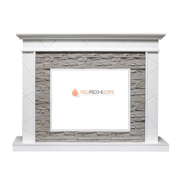 Портал Royal Flame Basel - Белый / Сланец серый