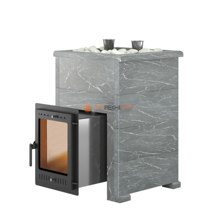 Дровяная печь для бани Эверест Steam Master 30 INOX Талькохлорит, S-40