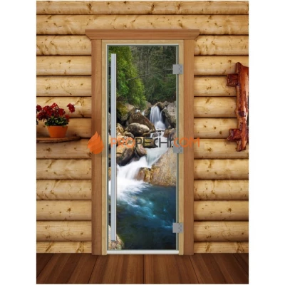 Дверь для бани DoorWood Престиж Фотопечать А100, 2000x800 мм