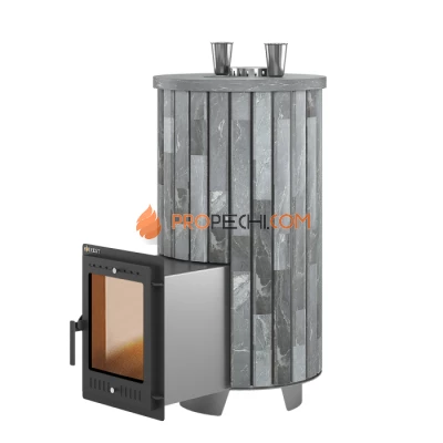 Дровяная печь для бани Эверест Steam Master 44 INOX Ламель Талькохлорит, S-20