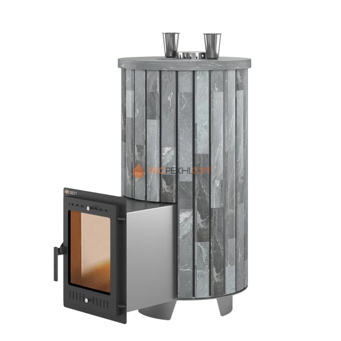 Дровяная печь для бани Эверест Steam Master 44 INOX Ламель Талькохлорит, S-20