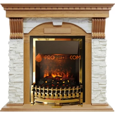 Каминокомплект Dimplex Dublin - Дуб / Сланец белый с очагом Atherton