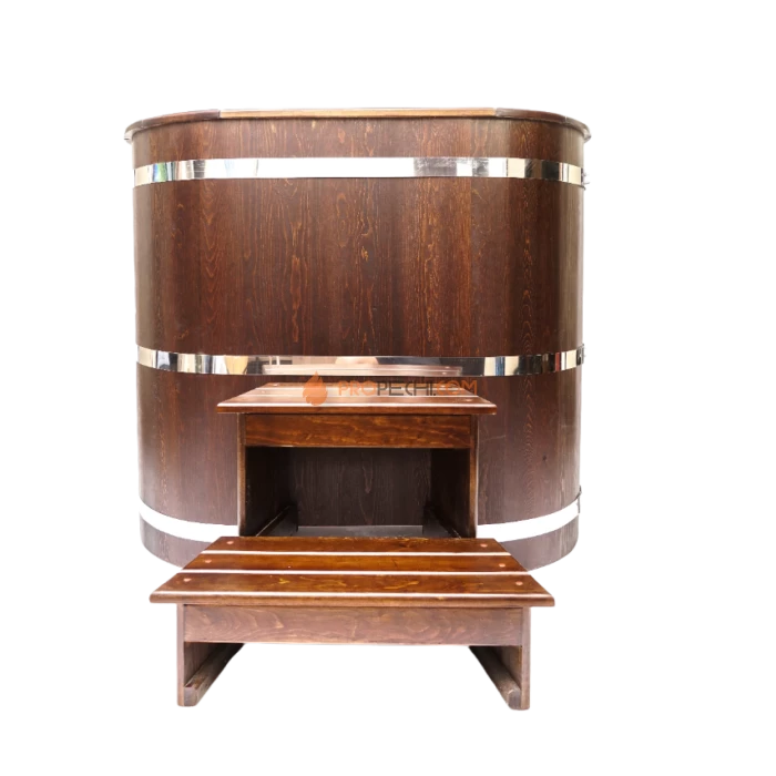 Купель овальная НКЗ STANDARD из кедра, с пластиковой вставкой, 100x78x120 см