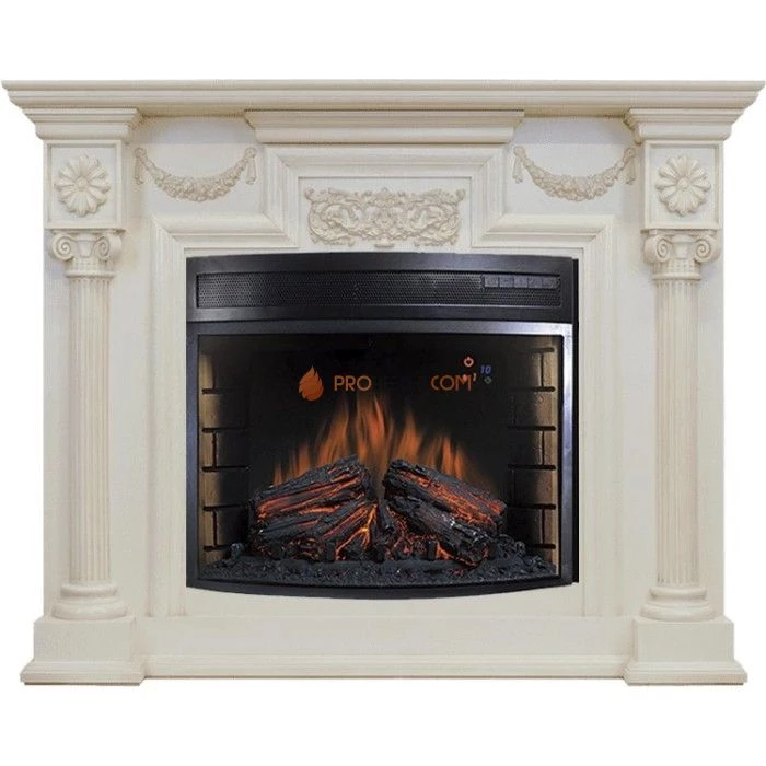 Каминокомплект Royal Flame London - Слоновая кость с патиной с очагом Dioramic 28 LED FX