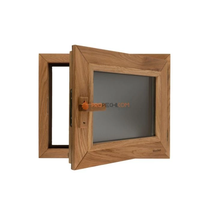 Окно Woodson PRO 50x40, стекло GREY дуб, правое