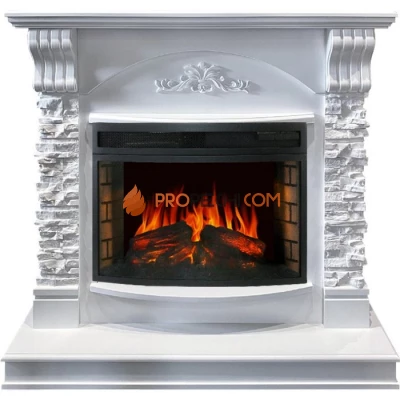 Каминокомплект Royal Flame Prague - Белый /Сланец белый с очагом Dioramic 25 LED FX