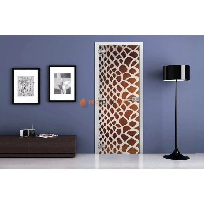 Стеклянная межкомнатная дверь DoorWood с рисунком MG-31 Бронза матовая, 2000х800 мм