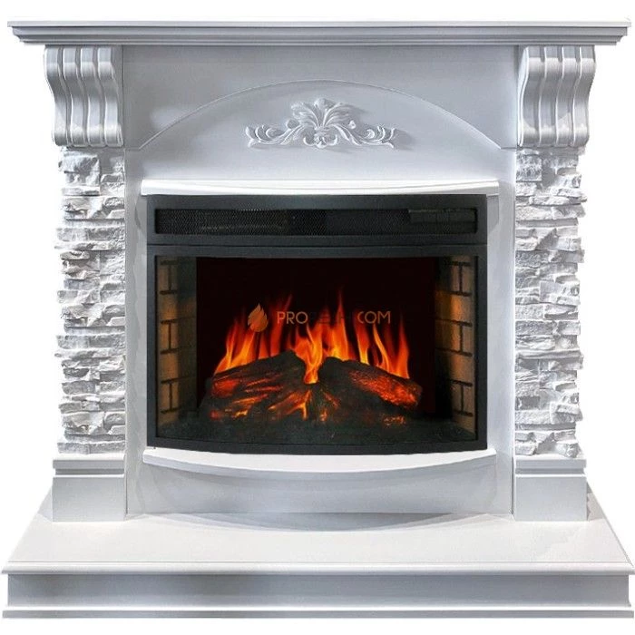 Каминокомплект Royal Flame Prague - Белый /Сланец белый с очагом Dioramic 25 LED FX