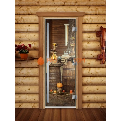 Дверь для бани DoorWood Престиж Фотопечать А073, 1900x700 мм