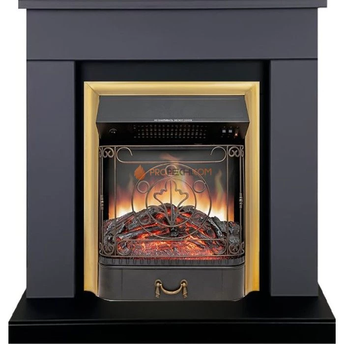 Каминокомплект Royal Flame Bergen (Разборный) - Серый графит (Ширина 900 мм) с очагом Majestic FX Brass