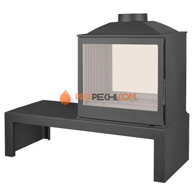 Печь-камин Liseo Castiron LCI 5 GDF Table, двусторонняя