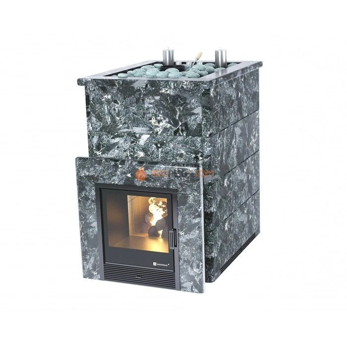 Дровяная печь для бани ИзиСтим Домна 45 К в камне Пироксенит