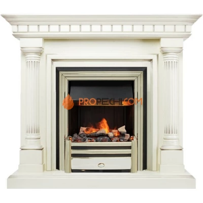 Каминокомплект Dimplex Dallas - Слоновая кость с патиной с очагом Cavendish