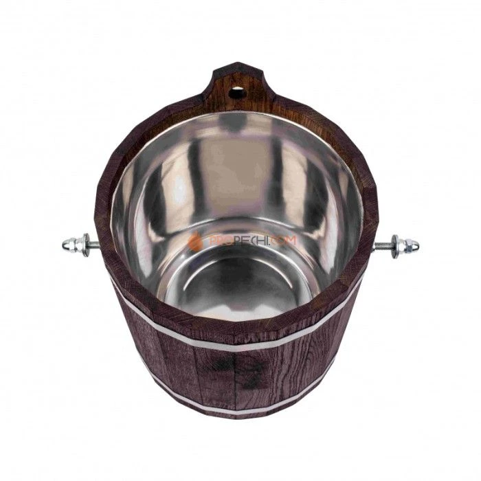 Обливное устройство Woodson с нержавеющей вставкой, 16 л, дуб в тёмном