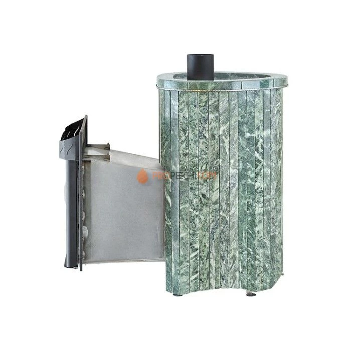 Дровяная печь для сауны Ферингер Мини До 16 м³ - Змеевик - цельные ламели - обрамление Камень